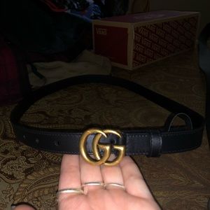 Authentic Gucci GG thin Leather belt